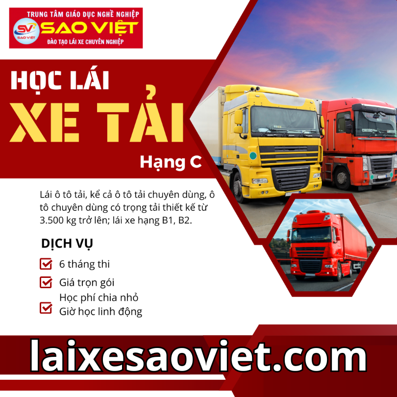 học lái xe bằng c tại học lái xe sao việt